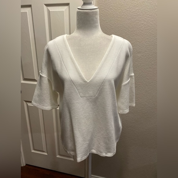 Vintage Y2K Anthropology Dolan Women’s Oversized Boxy Top Deep V-Neck Sz M USA - Picture 2 of 13